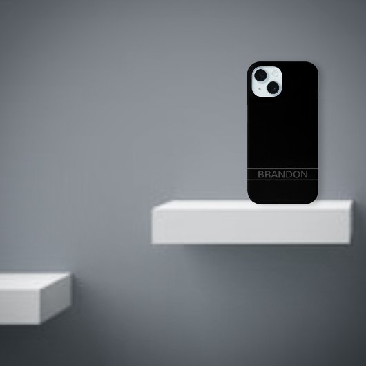 Anpassbarer Text | Bold Modern Black & Dark Gray Case-Mate iPhone Hülle