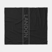 Anpassbarer Text | Bold Modern Black & Dark Gray Fleecedecke (Vorderseite (Horizontal))