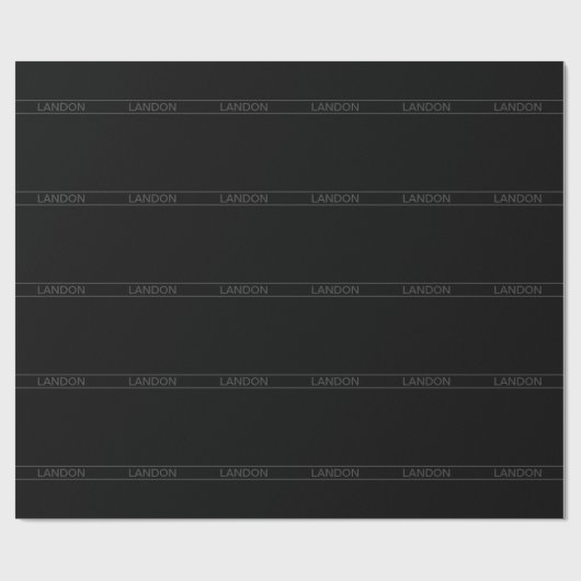 Anpassbarer Text | Bold Modern Black & Dark Gray Geschenkpapier (Flach)