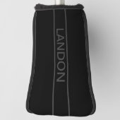Anpassbarer Text | Bold Modern Black & Dark Gray Golf Headcover (Rotieren 90)