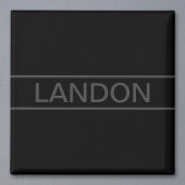 Anpassbarer Text | Bold Modern Black & Dark Gray Magnet
