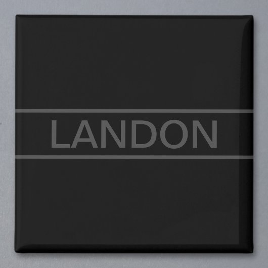 Anpassbarer Text | Bold Modern Black & Dark Gray Magnet