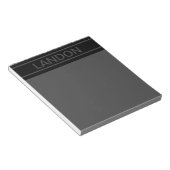 Anpassbarer Text | Bold Modern Black & Dark Gray Notizblock (angewinkelt)