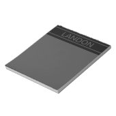 Anpassbarer Text | Bold Modern Black & Dark Gray Notizblock (Rotiert)