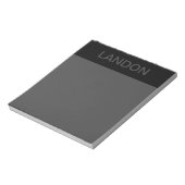 Anpassbarer Text | Bold Modern Black & Dark Gray Notizblock (Rotiert)