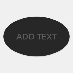 Anpassbarer Text   Bold Modern Black & Dark Gray Ovaler Aufkleber