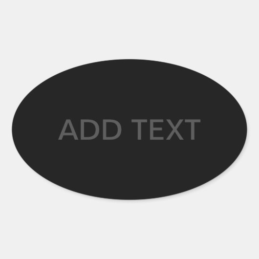 Anpassbarer Text | Bold Modern Black & Dark Gray Ovaler Aufkleber (Vorderseite)