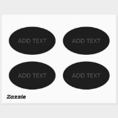 Anpassbarer Text | Bold Modern Black & Dark Gray Ovaler Aufkleber (Blatt)