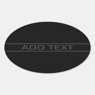 Anpassbarer Text Bold Modern Black & Dark Gray Ovaler Aufkleber