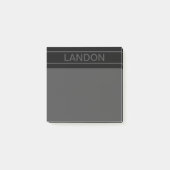 Anpassbarer Text | Bold Modern Black & Dark Gray Post-it Klebezettel (Vorderseite)