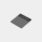 Anpassbarer Text | Bold Modern Black & Dark Gray Post-it Klebezettel (angewinkelt)