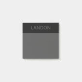 Anpassbarer Text | Bold Modern Black & Dark Gray Post-it Klebezettel (Vorderseite)