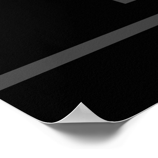 Anpassbarer Text | Bold Modern Black & Dark Gray Poster (Ecke)