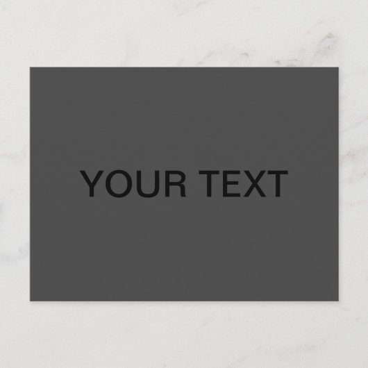 Anpassbarer Text | Bold Modern Black & Dark Gray Postkarte (Vorderseite)