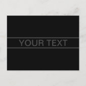 Anpassbarer Text | Bold Modern Black & Dark Gray Postkarte (Vorderseite)