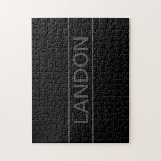 Anpassbarer Text | Bold Modern Black & Dark Gray Puzzle (Vertikal)
