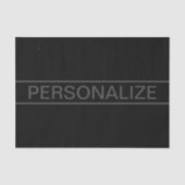 Anpassbarer Text | Bold Modern Black & Dark Gray Seidenpapier (Vorderseite)