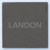 Anpassbarer Text | Bold Modern Black & Dark Gray Steinuntersetzer