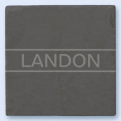 Anpassbarer Text | Bold Modern Black & Dark Gray Steinuntersetzer