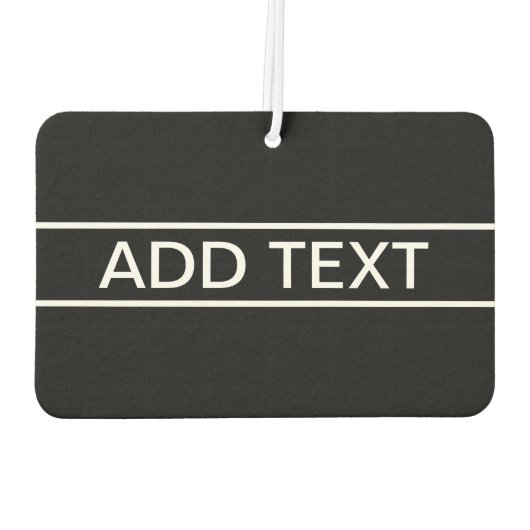 Anpassbarer Text | Bold Modern Black & White Autolufterfrischer (Rückseite)