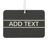 Anpassbarer Text | Bold Modern Black & White Autolufterfrischer (Vorderseite)