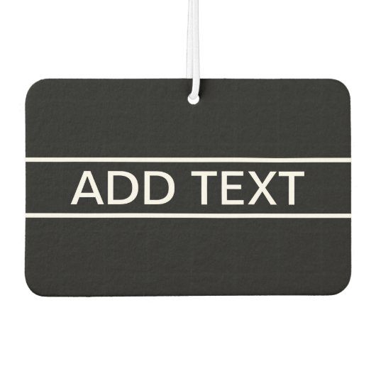 Anpassbarer Text | Bold Modern Black & White Autolufterfrischer (Vorderseite)