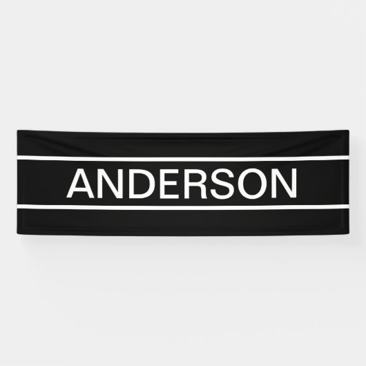 Anpassbarer Text | Bold Modern Black & White Banner (Horizontal)