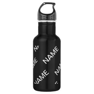 Anpassbarer Text   Bold Modern Black & White Edelstahlflasche