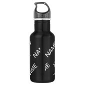 Anpassbarer Text | Bold Modern Black & White Edelstahlflasche (Rückseite)