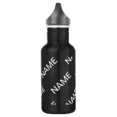 Anpassbarer Text | Bold Modern Black & White Edelstahlflasche (Links)