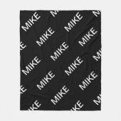 Anpassbarer Text | Bold Modern Black & White Fleecedecke (Vorderseite)