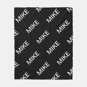 Anpassbarer Text   Bold Modern Black & White Fleecedecke