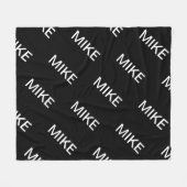 Anpassbarer Text | Bold Modern Black & White Fleecedecke (Vorderseite (Horizontal))