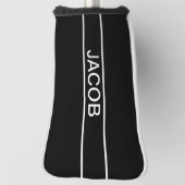 Anpassbarer Text | Bold Modern Black & White Golf Headcover (Rotieren 90)