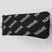 Anpassbarer Text | Bold Modern Black & White Golf Headcover (Vorderseite)