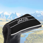 Anpassbarer Text | Bold Modern Black & White Golf Headcover