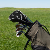 Anpassbarer Text | Bold Modern Black & White Golf Headcover (In SItu)