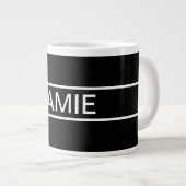 Anpassbarer Text | Bold Modern Black & White Jumbo-Tasse (Vorderseite Rechts)