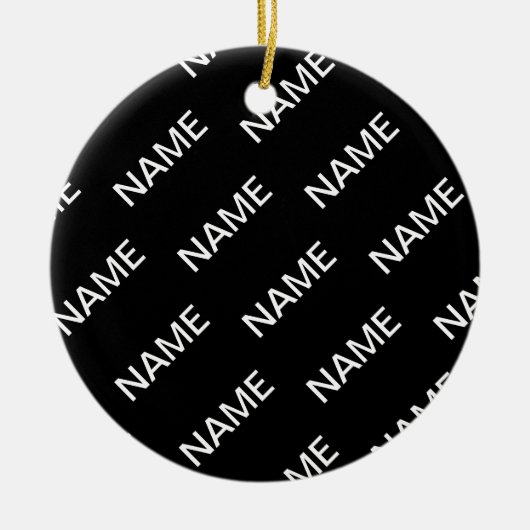 Anpassbarer Text | Bold Modern Black & White Keramik Ornament (Vorne)