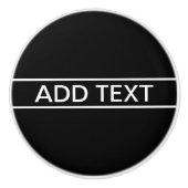 Anpassbarer Text | Bold Modern Black & White Keramikknauf (Vorderseite)