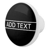 Anpassbarer Text | Bold Modern Black & White Keramikknauf (Rechts)