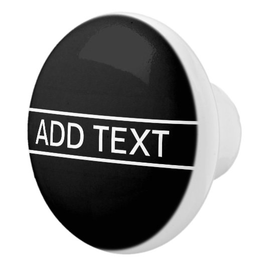 Anpassbarer Text | Bold Modern Black & White Keramikknauf (Rechts)
