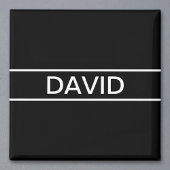 Anpassbarer Text | Bold Modern Black & White Magnet