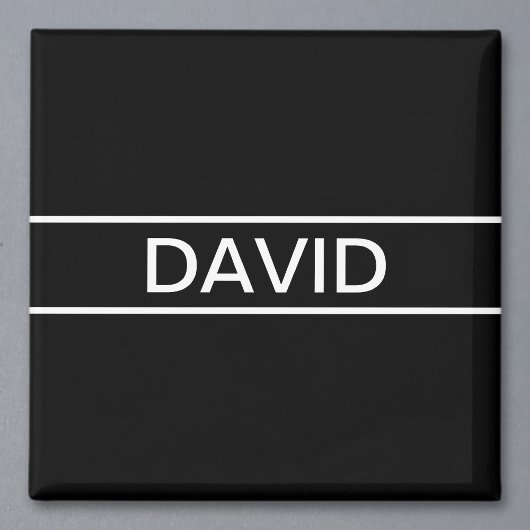 Anpassbarer Text | Bold Modern Black & White Magnet