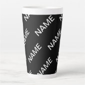 Anpassbarer Text | Bold Modern Black & White Milchtasse (Vorderseite)