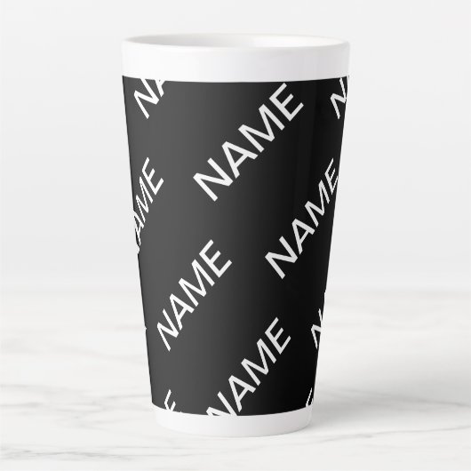 Anpassbarer Text | Bold Modern Black & White Milchtasse (Vorderseite)