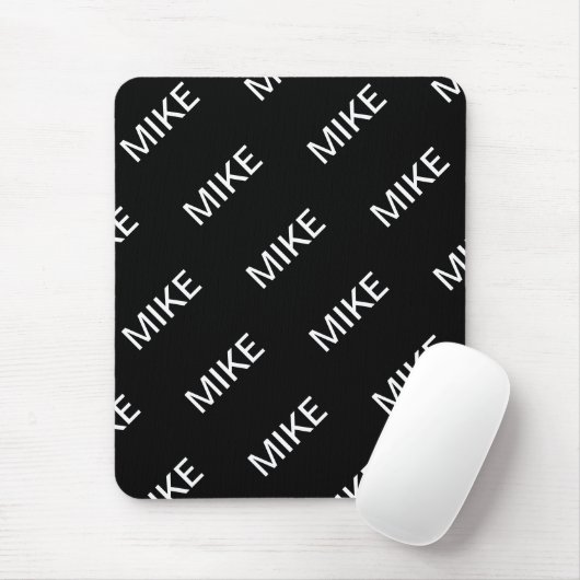 Anpassbarer Text | Bold Modern Black & White Mousepad (Mit Mouse)