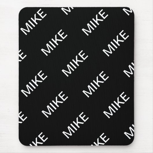 Anpassbarer Text | Bold Modern Black & White Mousepad (Vorne)