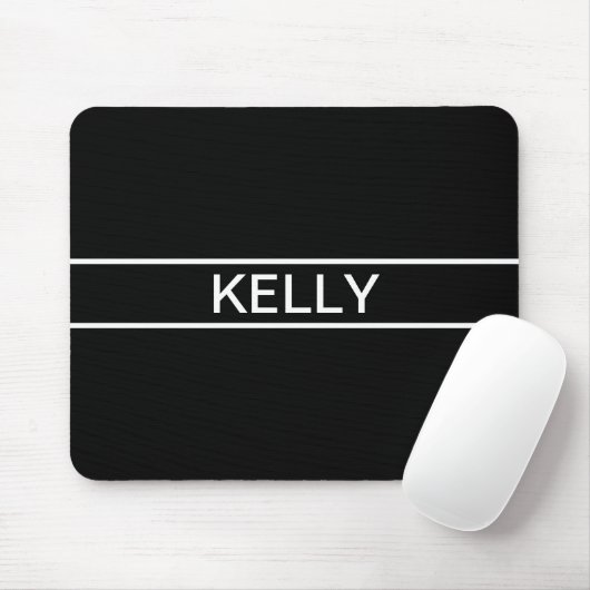 Anpassbarer Text | Bold Modern Black & White Mousepad (Mit Mouse)