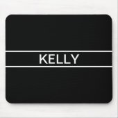 Anpassbarer Text | Bold Modern Black & White Mousepad (Vorne)